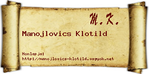 Manojlovics Klotild névjegykártya